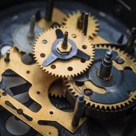Close-up of interlocking gears