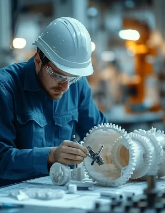 Precision-machined industrial components at an Anaya Enterprises manufacturing facility
