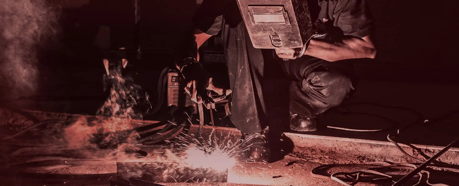 Welding work on an industrial component