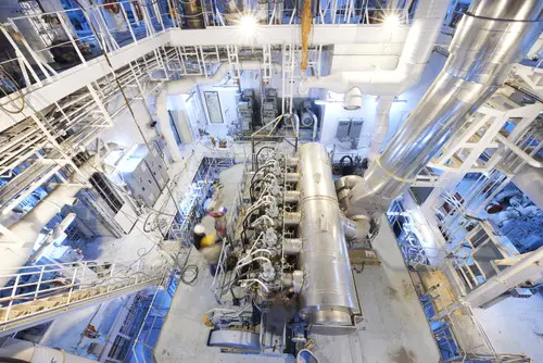 Engine room of a container ship
