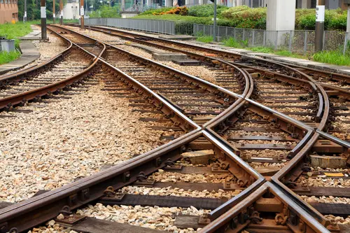 Railway tracks at a junction