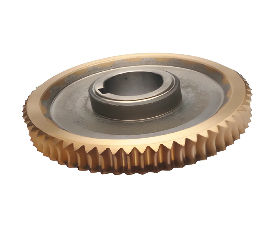 Bronze worm wheel with a steel hub