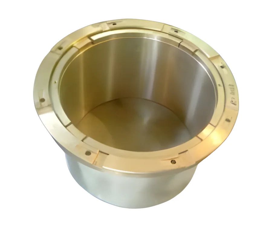 Bronze flanged bearing housing with bolt holes