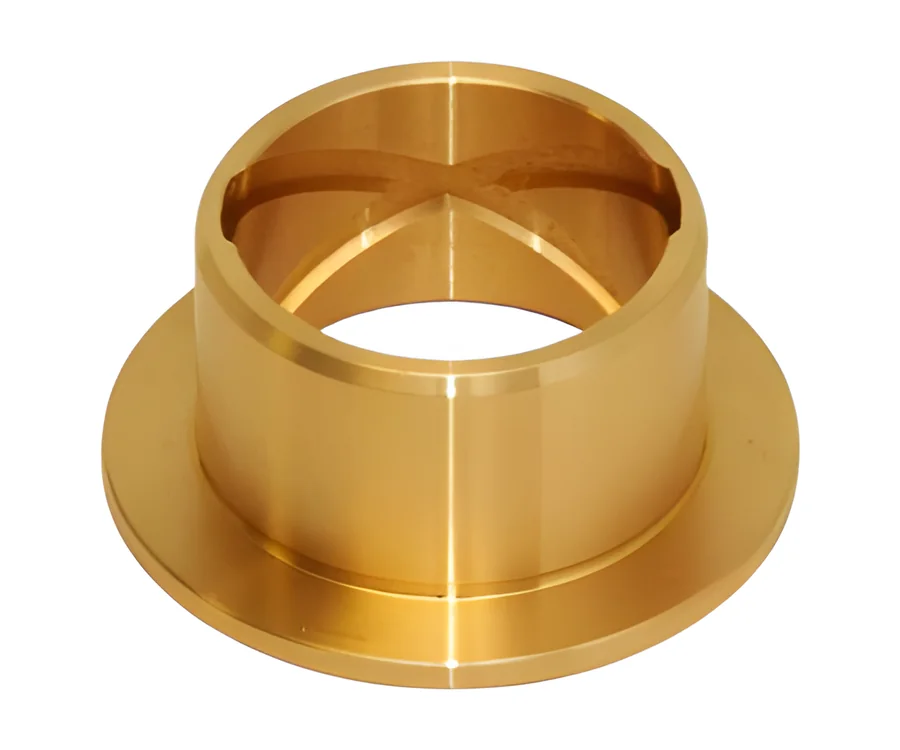 Flanged bronze bushing with a wide collar