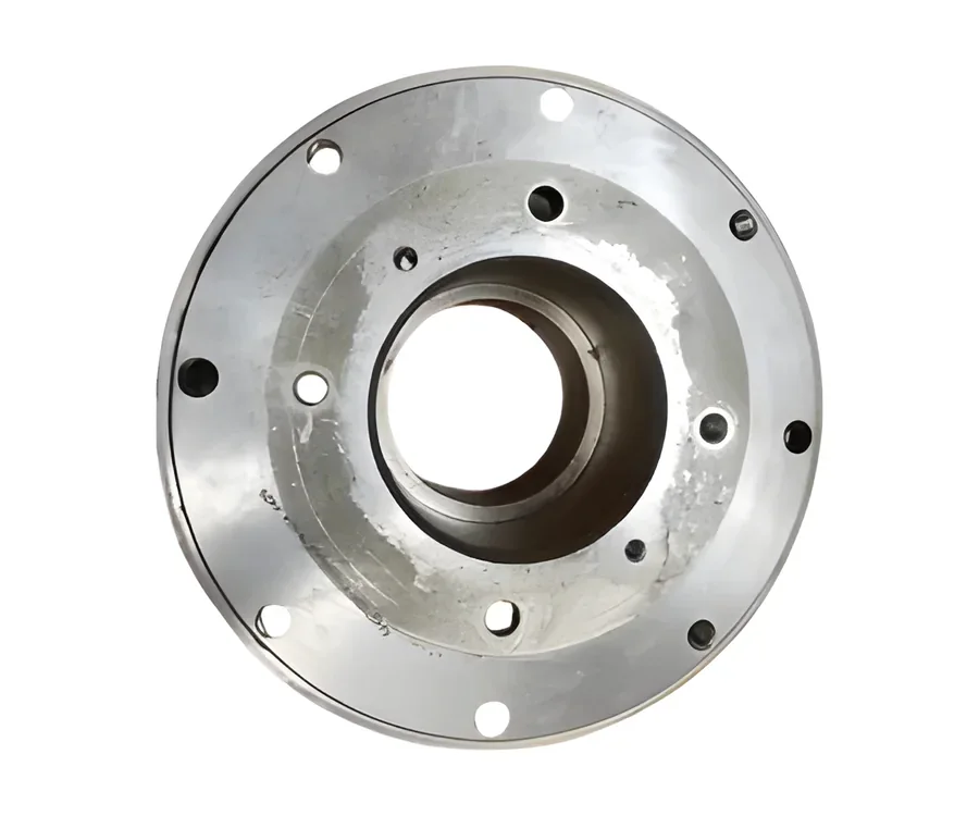 Machined cast hub with a bolt circle