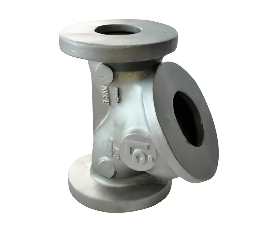 Cast valve body with flanged ports