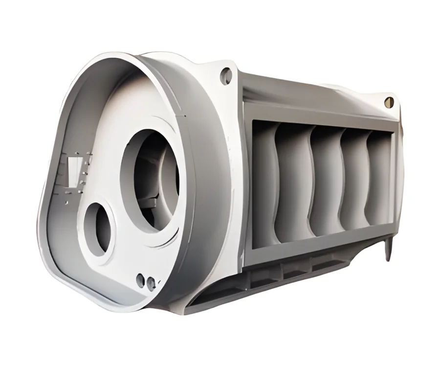 Fabricated housing with a row of cylinder bays