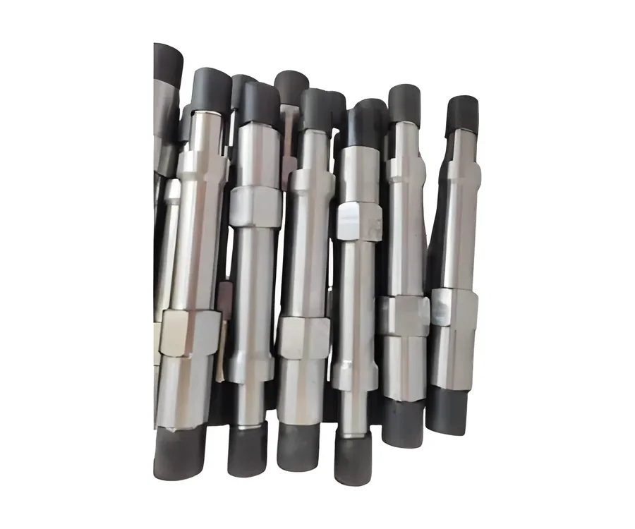 Batch of machined stay rods with hexagonal sections