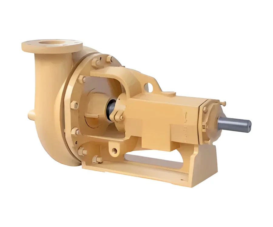 Tan centrifugal pump with an exposed drive shaft