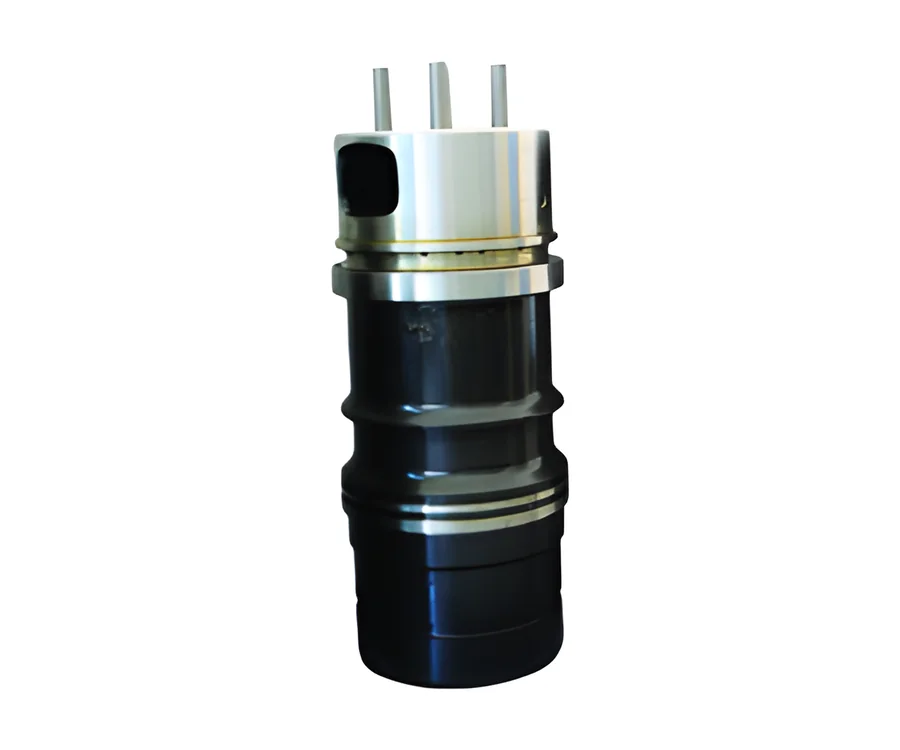 Grooved cylindrical component with three studs on top