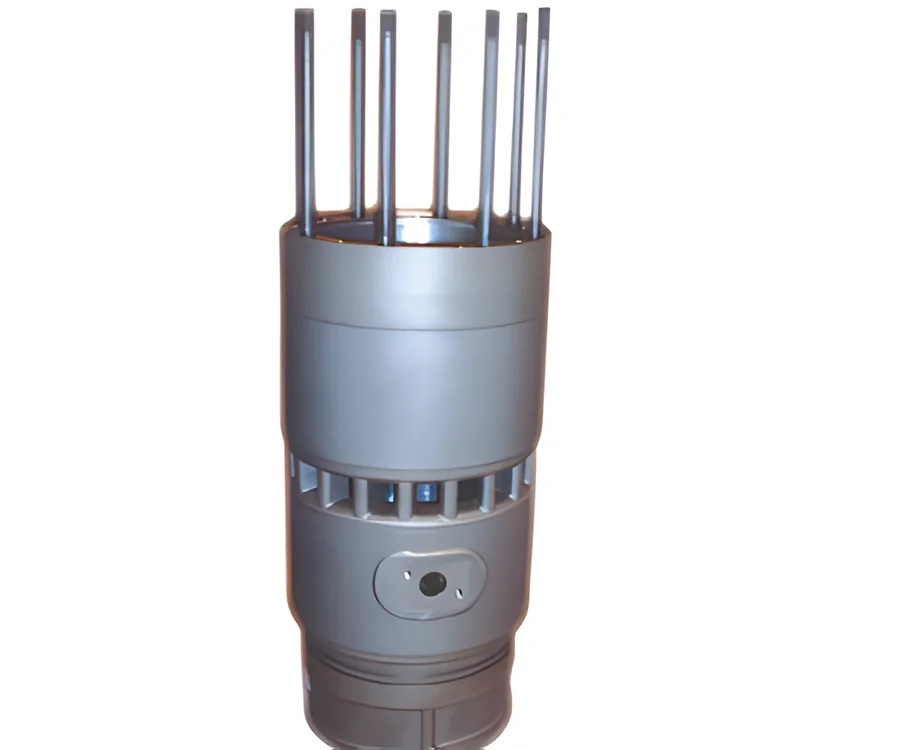 Grey cylinder assembly with long studs
