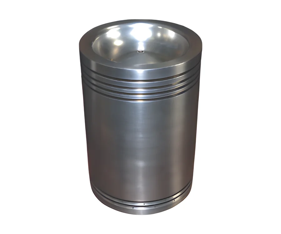 Steel piston with ring grooves