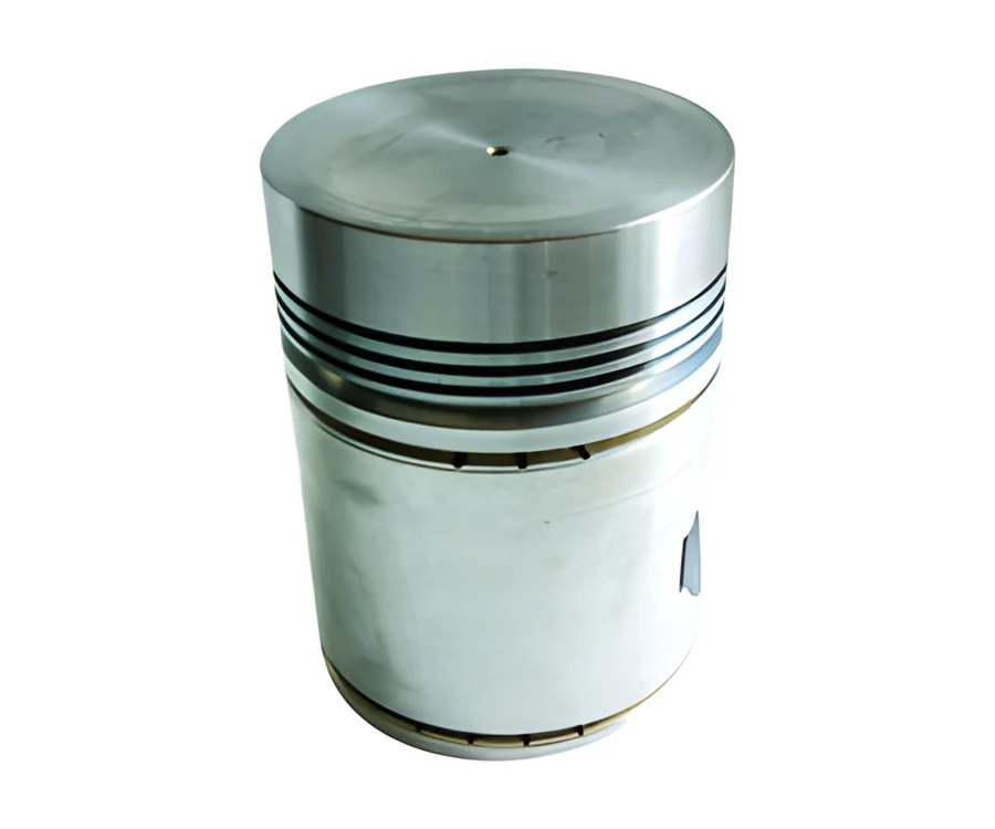 Machined piston with a flat crown and ring grooves