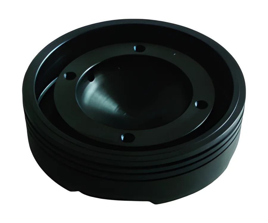 Black grooved piston crown