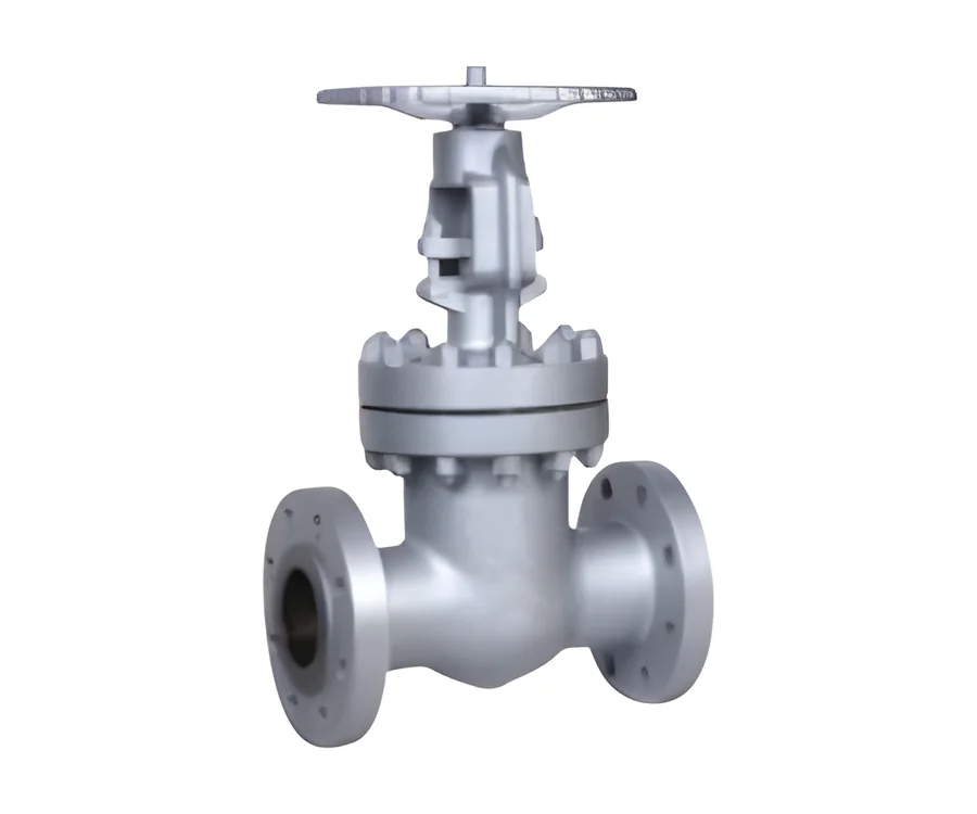 Flanged gate valve with a handwheel